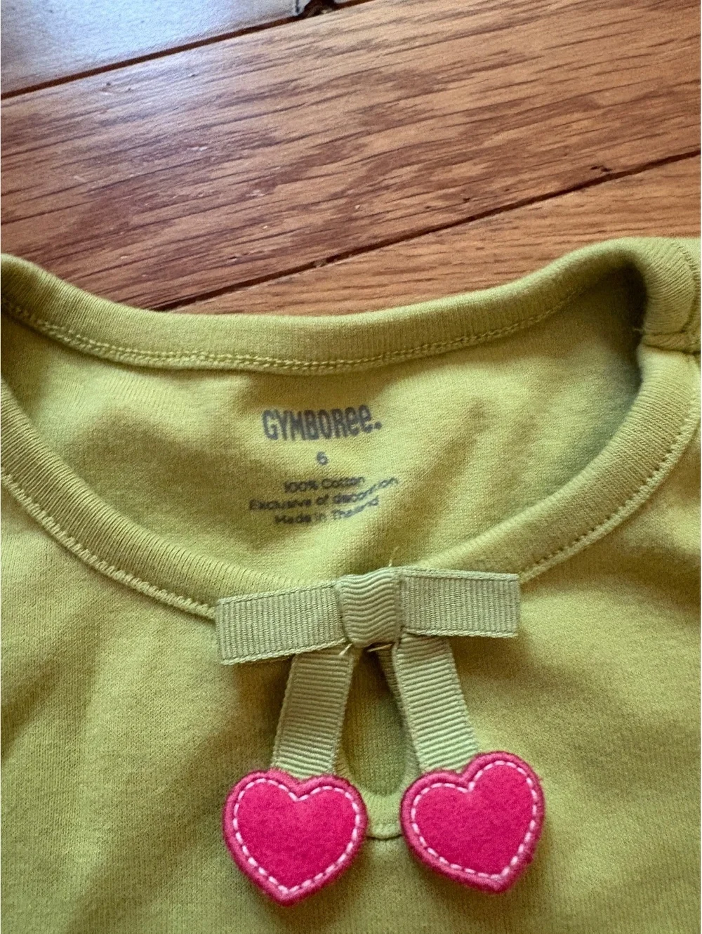 Gymboree Girls' Green Long Sleeve Cotton Shirt with Heart and Gingerbread House